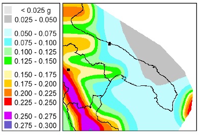 Mappa di pericolosità sismica della Puglia